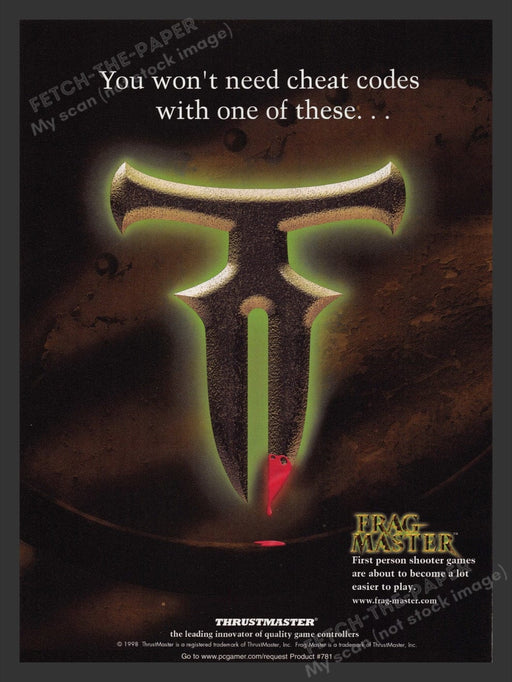 1998 Frag Master by Thrustmaster Video Game Print Advertisement