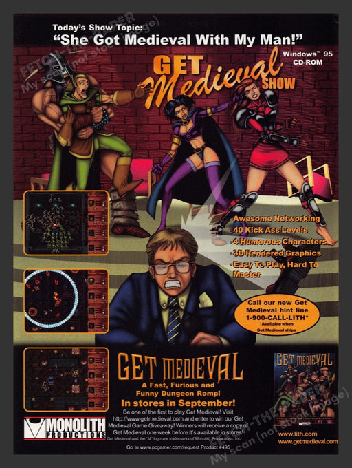 1998 Get Medieval Show Video Game Print Advertisement