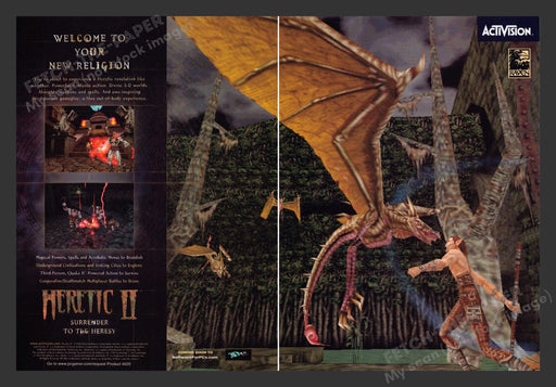 1998 Heretic II Video Game Print Advertisement (2 Pages)
