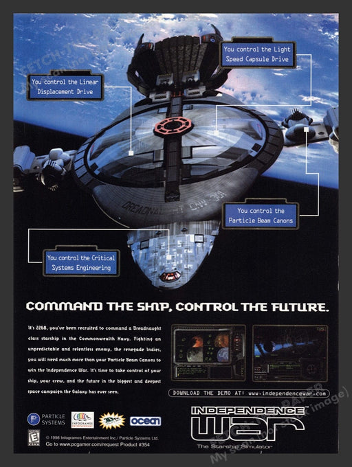 1998 Independence War: The Starship Simulator Video Game Print Advertisement