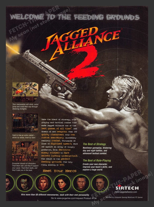1998 Jagged Alliance 2 Video Game Print Advertisement