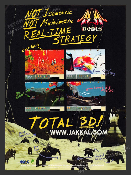 1998 Jakkal: Flesh & Bones Video Game Print Advertisement