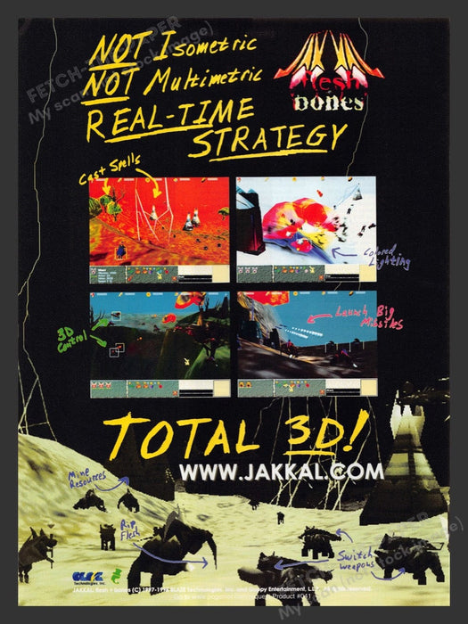 1998 Jakkal: Flesh & Bones Video Game Print Advertisement