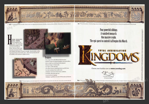 1998 Kingdoms: Total Annihilation Epic Video Game Print Advertisement (2pgs) Fetch the Paper!
