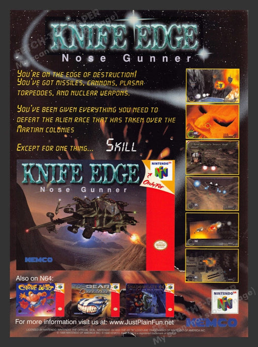 1998 Knife Edge: Nose Gunner Video Game Print Advertisement Ad Fetch the Paper!