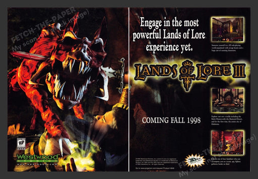 1998 Lands of Lore III Video Game Print Advertisement (2 Pages)