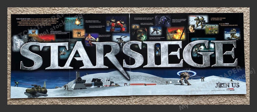1998 LARGE Star Siege 10.75" x 30" Video Game Print Advertisement (2 Pages)
