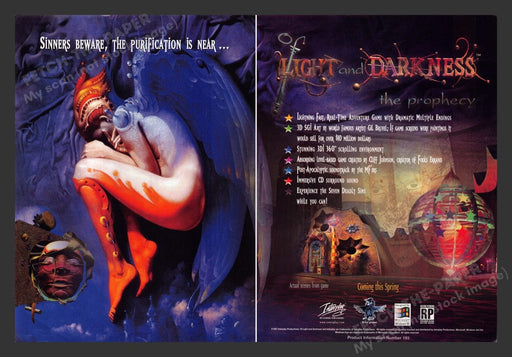 1998 Light and Darkness: The Prophecy Video Game Print Ad (2 pgs) Fetch the Paper!