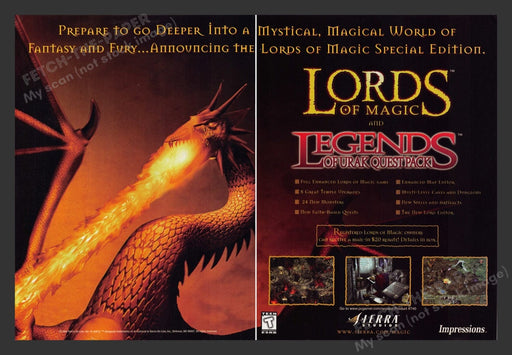 1998 Lords of Magic & Legends Urak Video Game Print Advertisement (2 Pages)
