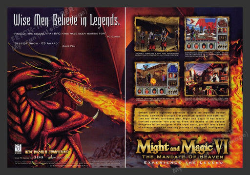 1998 Might and Magic VI Video Game Print Advertisement (2 Pages)