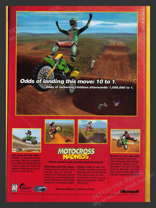 1998 Motocross Madness Video Game Print Advertisement