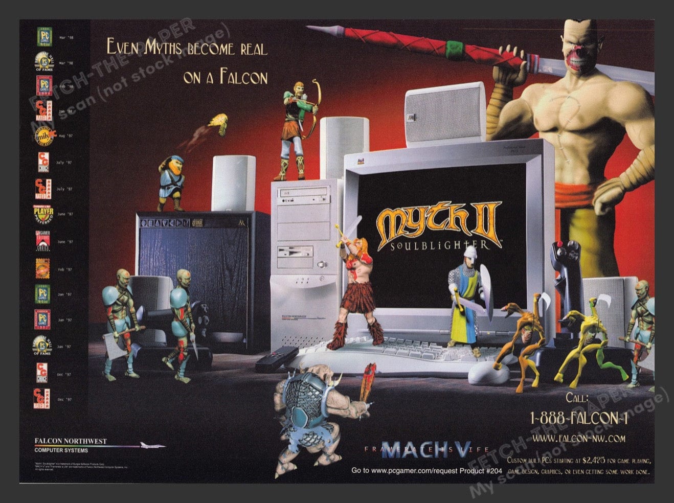 1998 Myth II Falcon Custom Built Computer Video Game Print Advertiseme ...