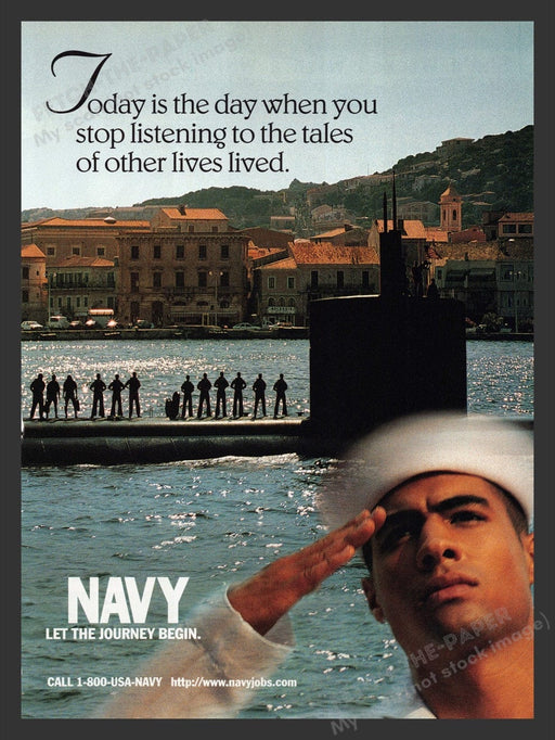 1998 Navy Submarine "Let the Journey Begin" Print Advertisement Ad