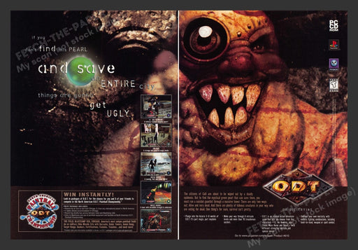 1998 O.D.T. Or Die Trying Video Game Print Advertisement (2 Pages)