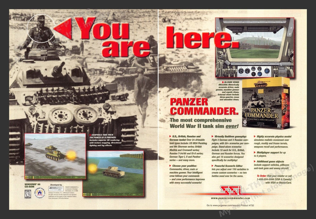 1998 Panzer Commander Video Game Print Advertisement (2 Pages)