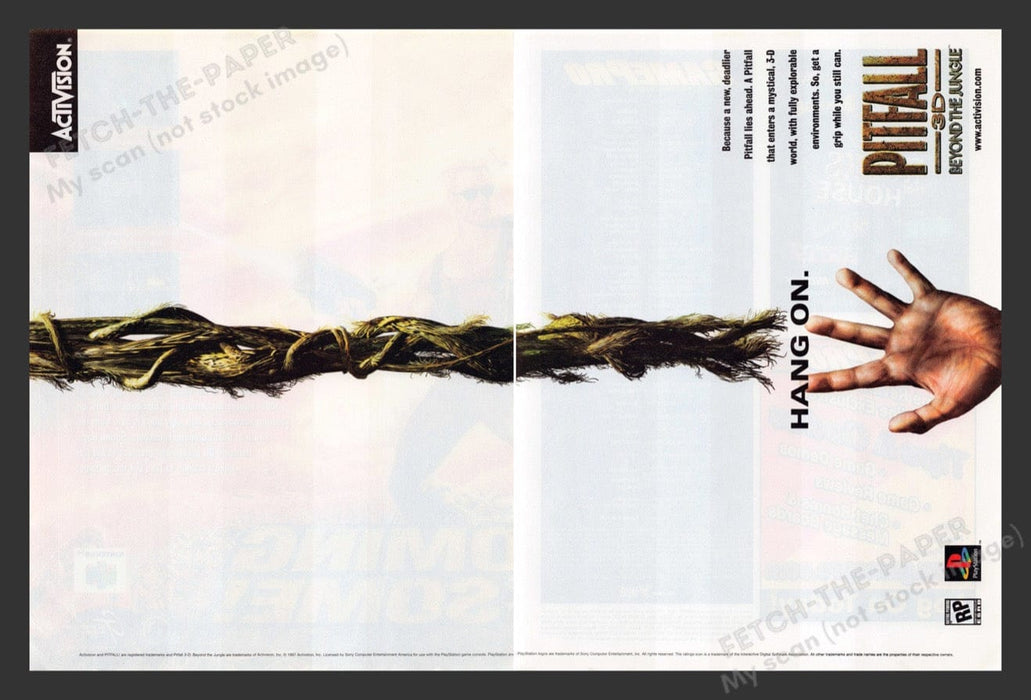 1998 Pitfall 3D Beyond the Jungle Video Game Print Advertisement (2 Pages)