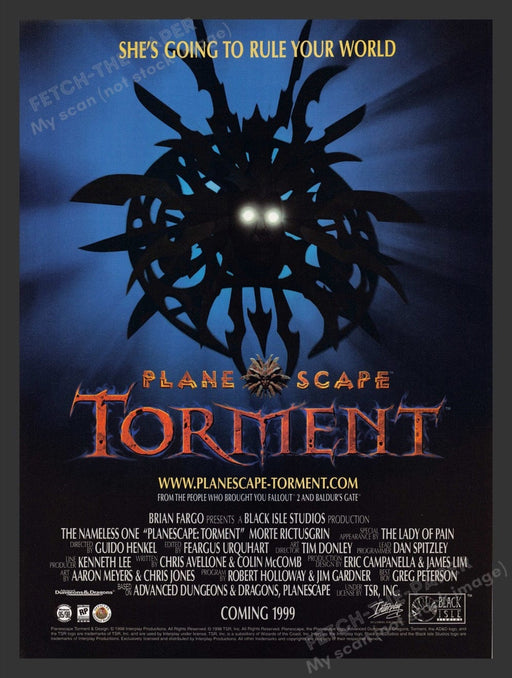 1998 Planescape: Torment Video Game Print Advertisement