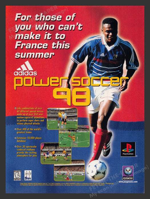 1998 Power Soccer 98 Video Game Print Advertisement