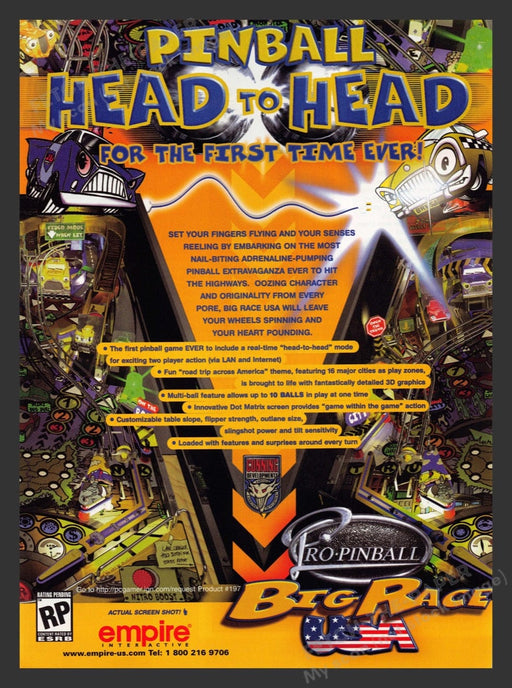 1998 Pro-Pinball Rig Race USA Video Game Print Ad Fetch the Paper!