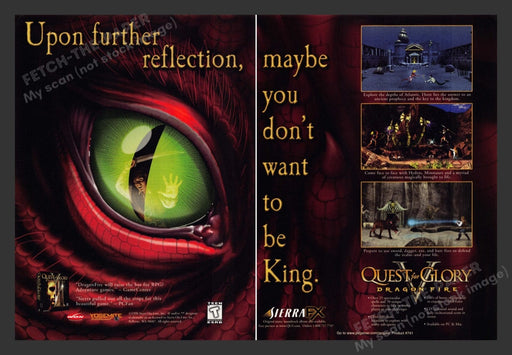 1998 Quest for Glory: Dragon Fire Video Game Print Advertisement (2 Pages)