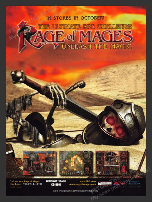 1998 Rage of Mages: Unleash the Magic Video Game Print Advertisement