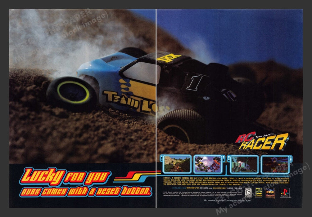 1998 RC Racer Team Losi Video Game Print Advertisement (2 Pages)