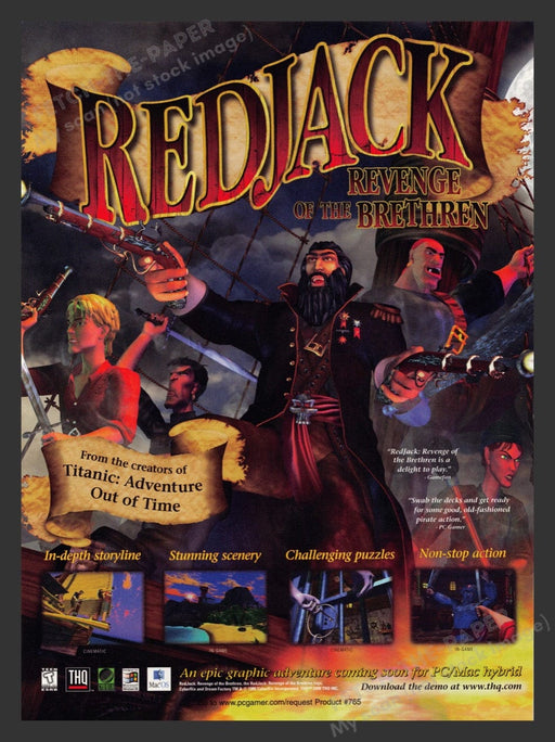 1998 Redjack: Revenge of the Brethren Epic Video Game Print Advertisement