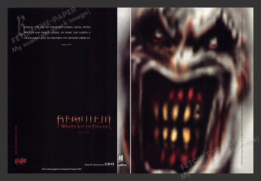 1998 Requiem: Wrath of the Fallen Face Video Game Print Advertisement (2 Pages)