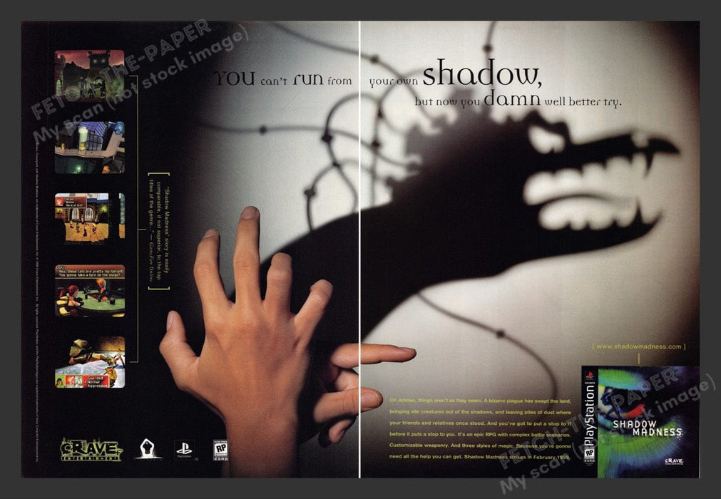 1998 Shadow Madness Video Game Print Advertisement (2 pages)