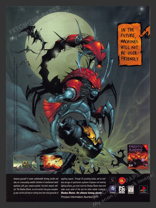 1998 Shadow Master Video Game Print Advertisement Fetch the Paper!