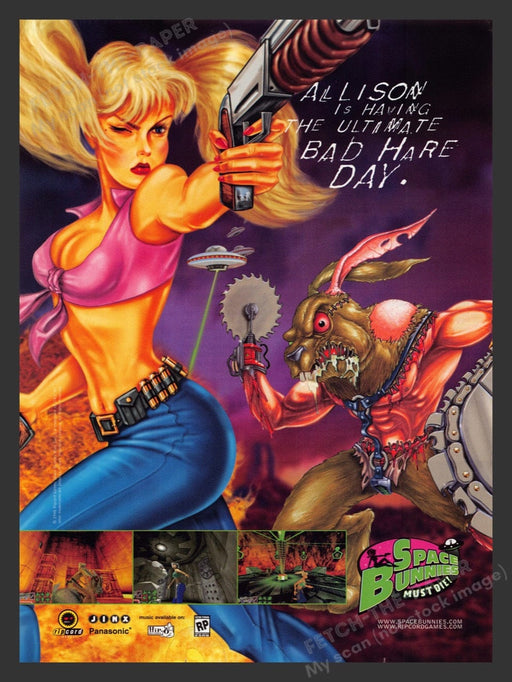 1998 Space Bunnies Must Die! Video Game Print Advertisement