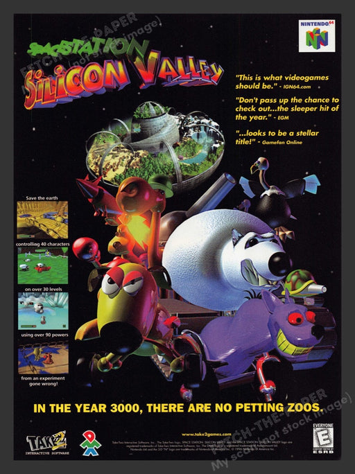 1998 Space Station: Silicon Valley Video Game Print Advertisement