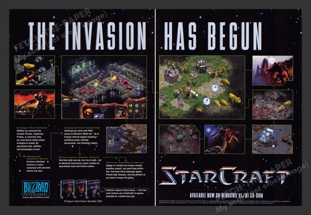 1998 Star Craft Video Game Print Advertisement (2 Pages)