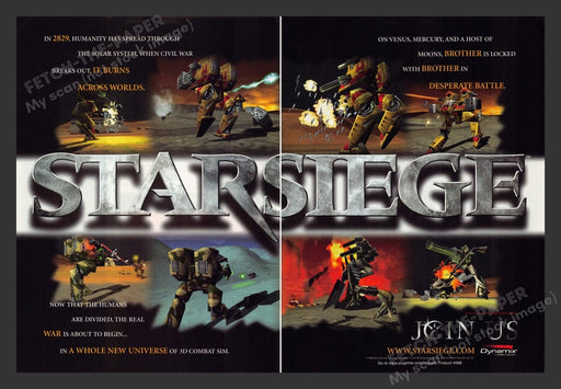 1998 Star Siege Video Game Print Advertisement (2 Pages)