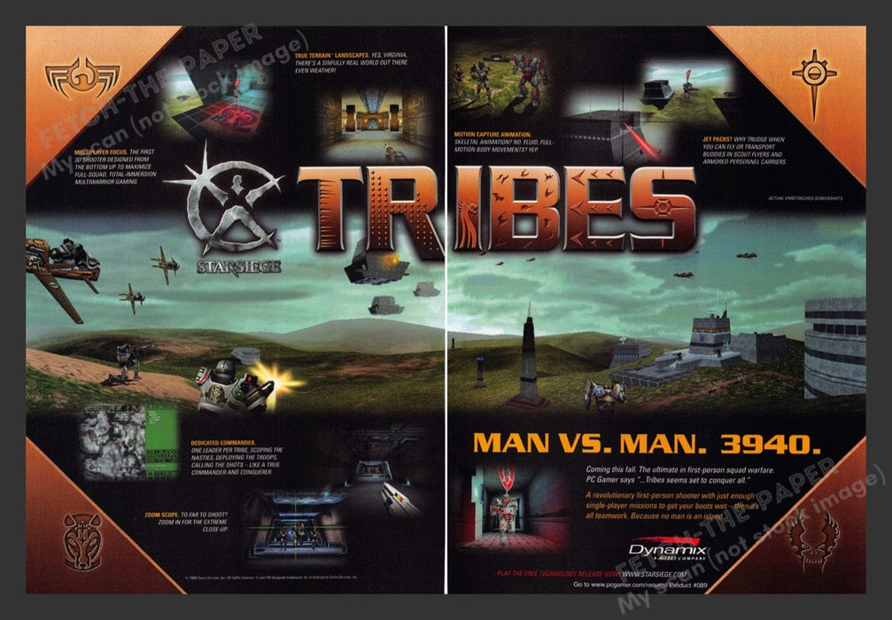 1998 Starsiege: Tribes Video Game Print Advertisement (2 Pages)