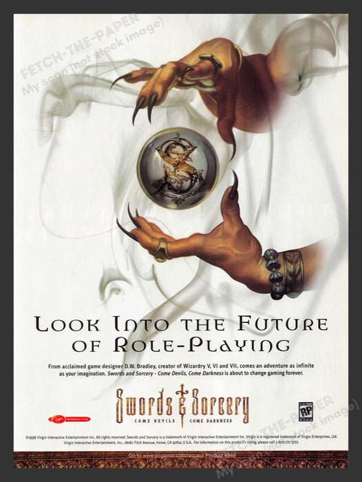 1998 Swords & Sorcery Video Game Print Advertisement
