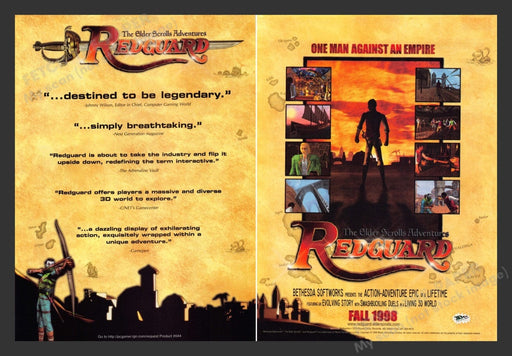 1998 The Elder Scrolls Adventure: Redguard Video Game Print Advertisement (2pgs) Fetch the Paper!