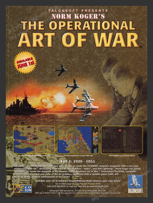 1998 The Operational Art of War Video Game Print Advertisement