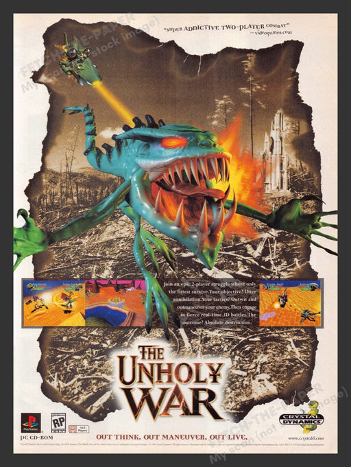 1998 The Unholy War Video Game Print Advertisement