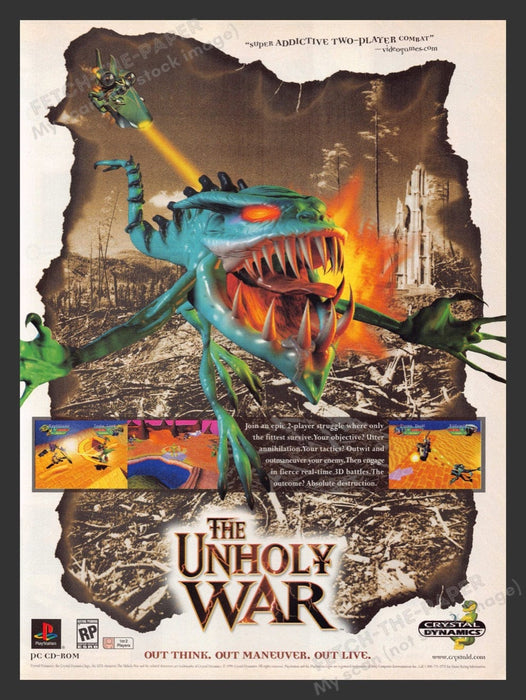 1998 The Unholy War Video Game Print Advertisement