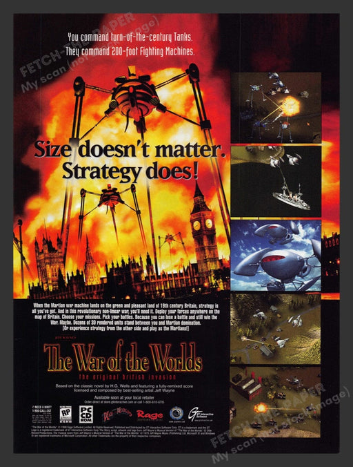 1998 The War of the Worlds Video Game Print Advertisement