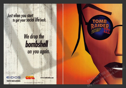 1998 Tomb Raider II Video Game Print Advertisement (2 Pages)