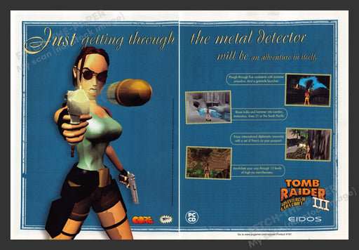 1998 Tomb Raider III Video Game Print Advertisement (2 Pages)