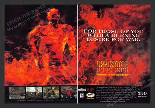 1998 Uprising 2: Lead and Destroy Video Game Print Advertisement (2pgs) Fetch the Paper!