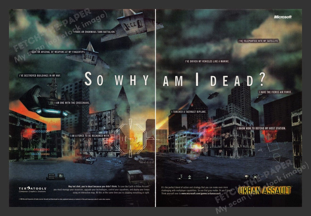 1998 Urban Assault Video Game Print Advertisement (2 Pages)