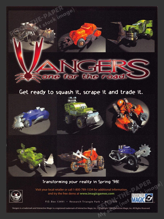 1998 Vangers "One for the road" Video Game Print Advertisement