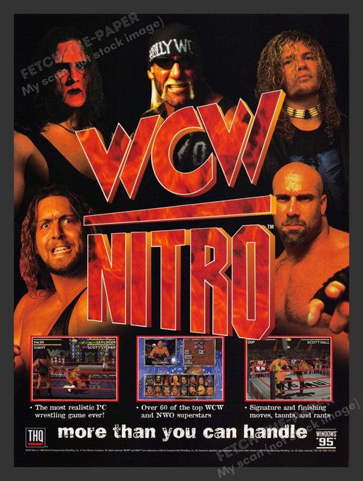 1998 WCW Nitro "More than you can handle" Video Game Print Advertisement