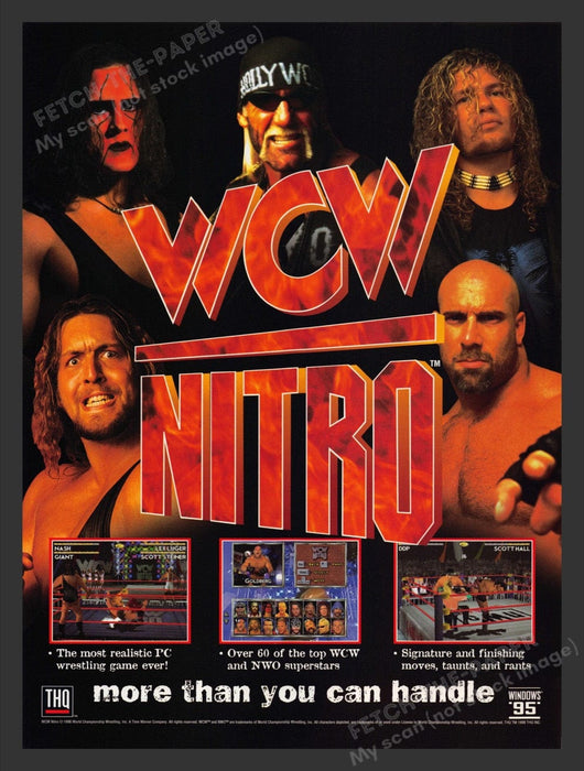 1998 WCW Nitro "More than you can handle" Video Game Print Advertisement