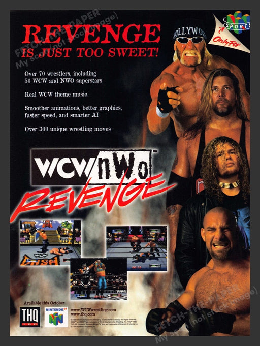 1998 WCW nWo Revenge Professional Wrestling Video Game Print Advertisement