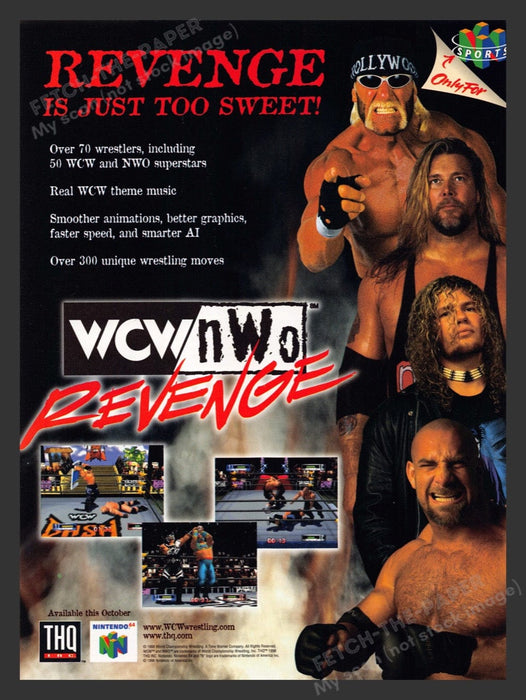 1998 WCW nWo Revenge Professional Wrestling Video Game Print Advertisement
